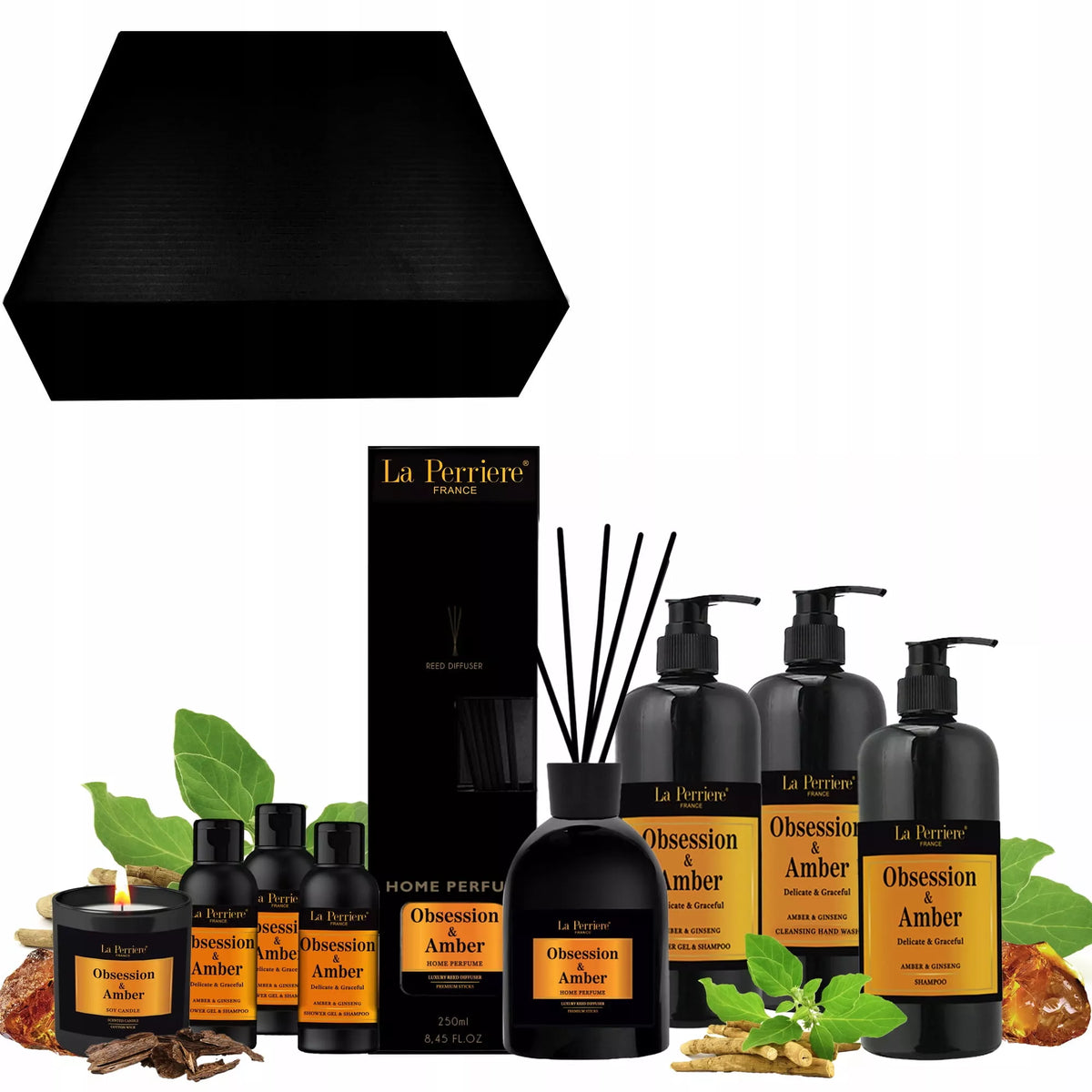 KOSMETIKOS RINKINYS DOVANA KREPŠELIS + AROMATAS + ŽVAKĖ DIFUZORIUS ŽELĖ ŠAMPŪNAS