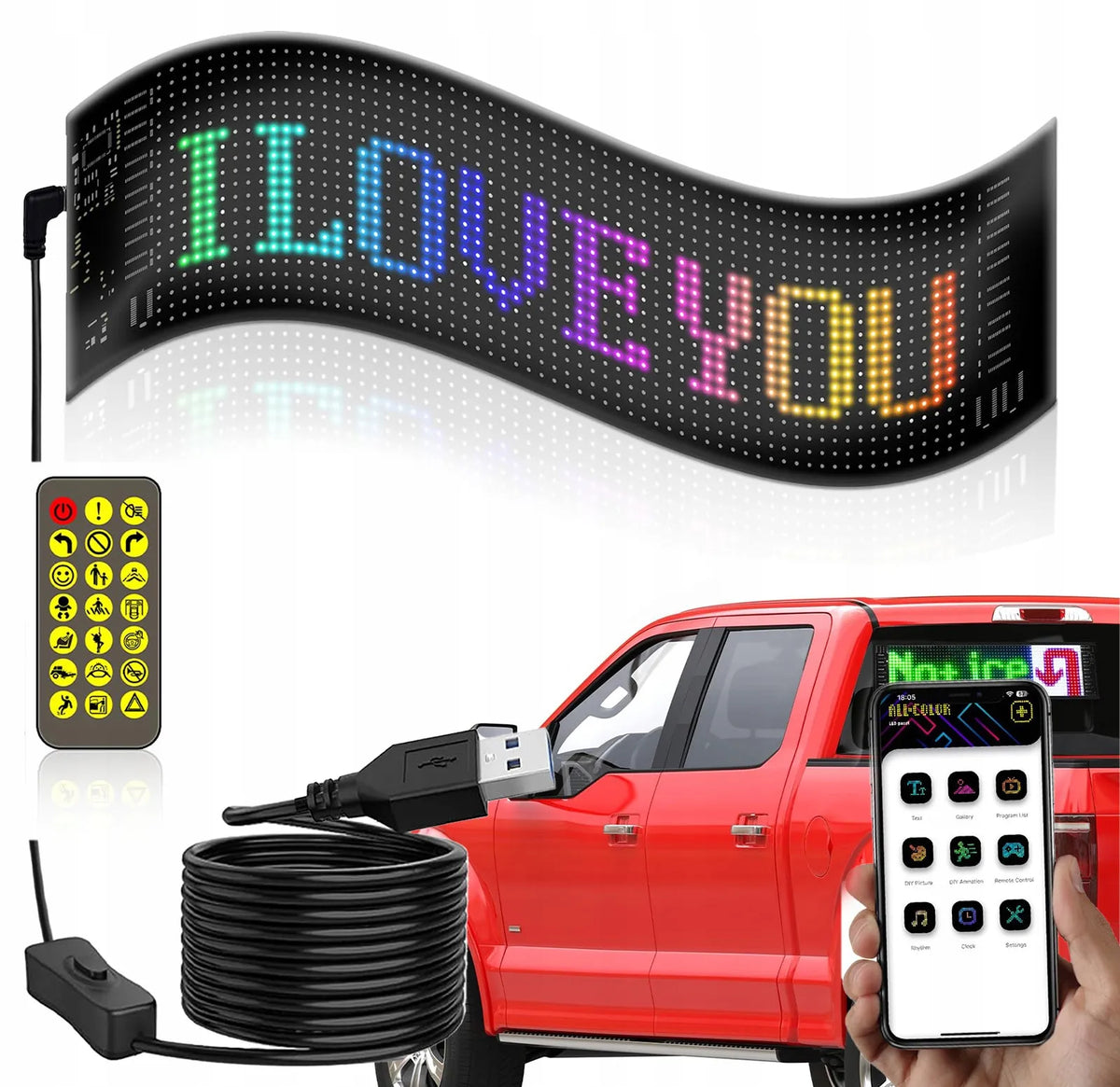 Automobilinė LED juosta „Velnio akys“ sunkvežimiui TIR
