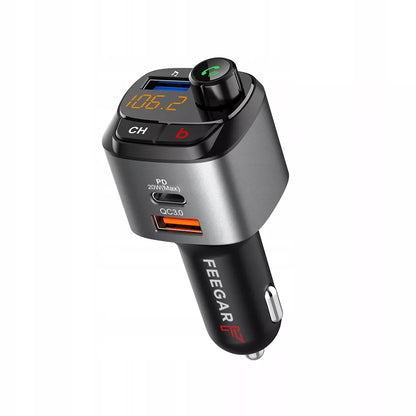 FM siųstuvas Bluetooth – Feegar, greitas įkroviklis QC 3.0/PD, MP3, Audio, USB