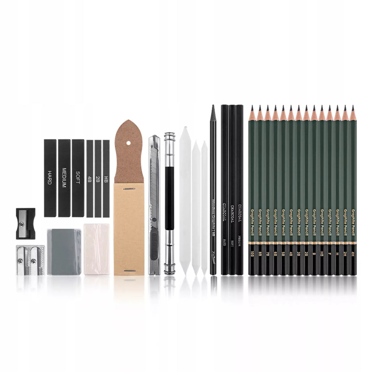 Profesionalus meninis pieštukų rinkinys – piešimui ir eskizavimui