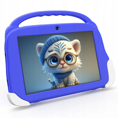 8 colių planšetinis kompiuteris 4G LTE 4/64 GB WiFi SIM GPS HD ANDROID MĖLYNAS EDUKACINIS DĖKLAS