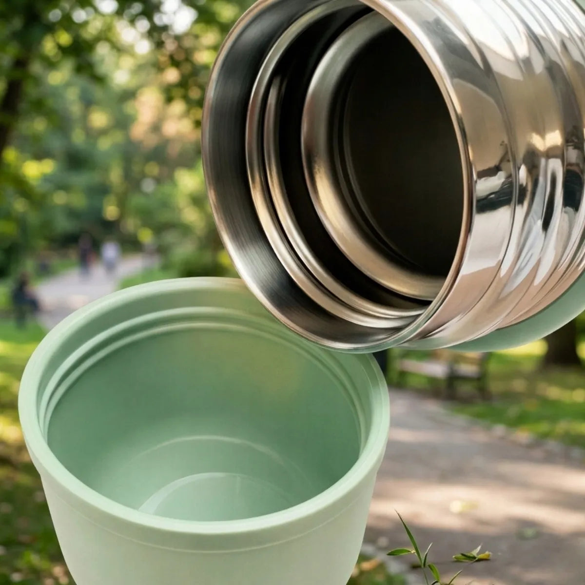 Turistinis termosas vakuuminis sandarus plieninis 500 ml mėtų spalvos