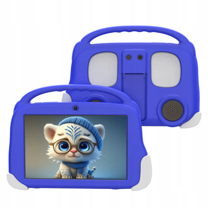 8 colių planšetinis kompiuteris 4G LTE 4/64 GB WiFi SIM GPS HD ANDROID MĖLYNAS EDUKACINIS DĖKLAS