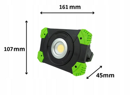 ECOLIGHT LED halogeninis darbo žibintas su akumuliatoriumi statybvietei, 20W, šalta balta šviesa 5000K