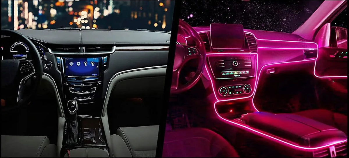 EL Wire LED RGB USB šviesolaidinis automobilio salono apšvietimas, 4 m