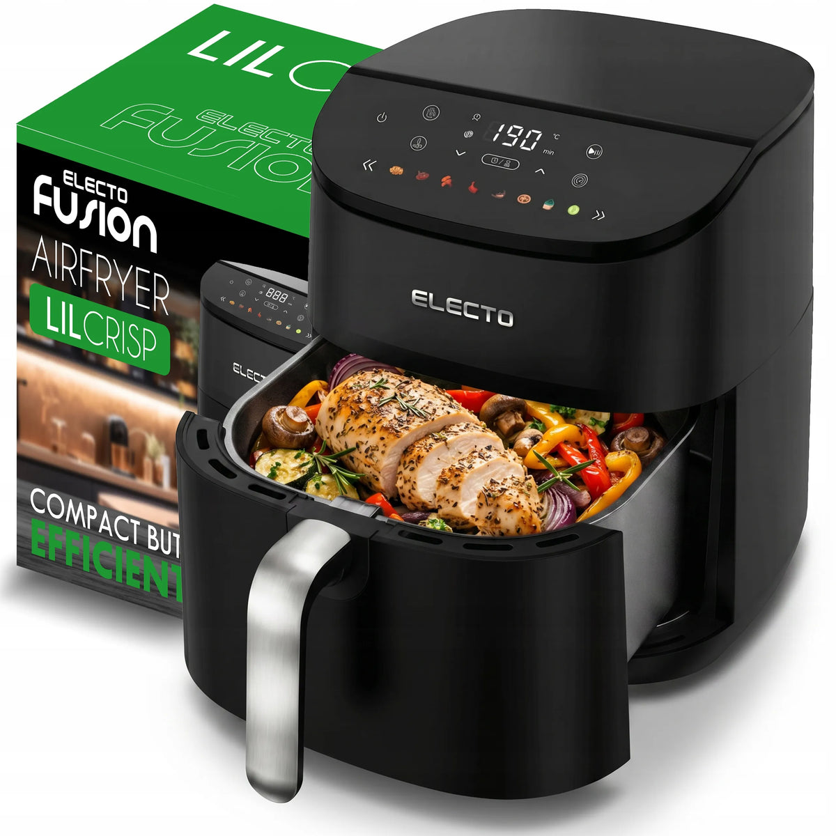 Electo CRUNCHIE orkaitė su karšto oro cirkuliacija 5 l, 1500 W, 8 programos, juoda
