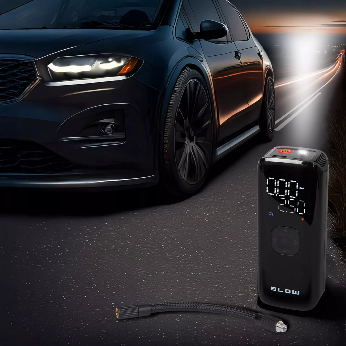 Elektrinė dviračio pompa, automobilinis kompresorius, oro pūstuvas 8000mAh