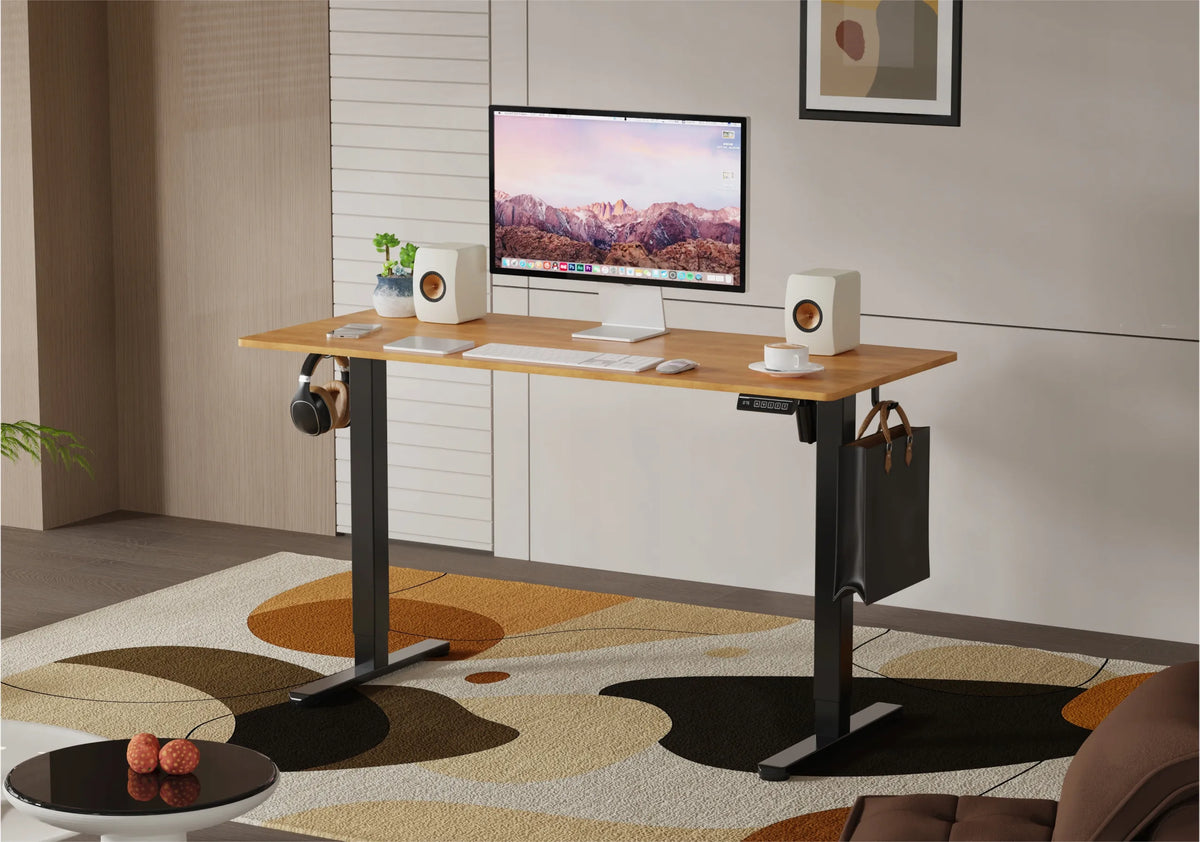 Elektrinis reguliuojamo aukščio stalas Lite 140 cm LVNSystem auksinis ąžuolas