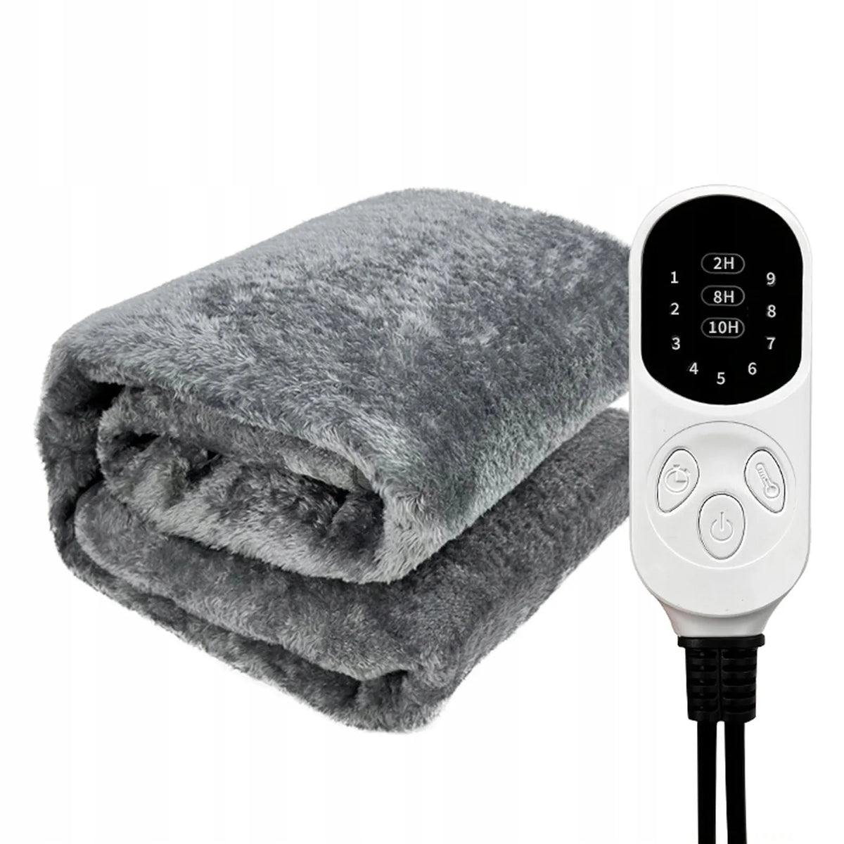 Elektrinis šildomas pledas „Dondolio“, 160 × 180 cm, 120 W, pilkas