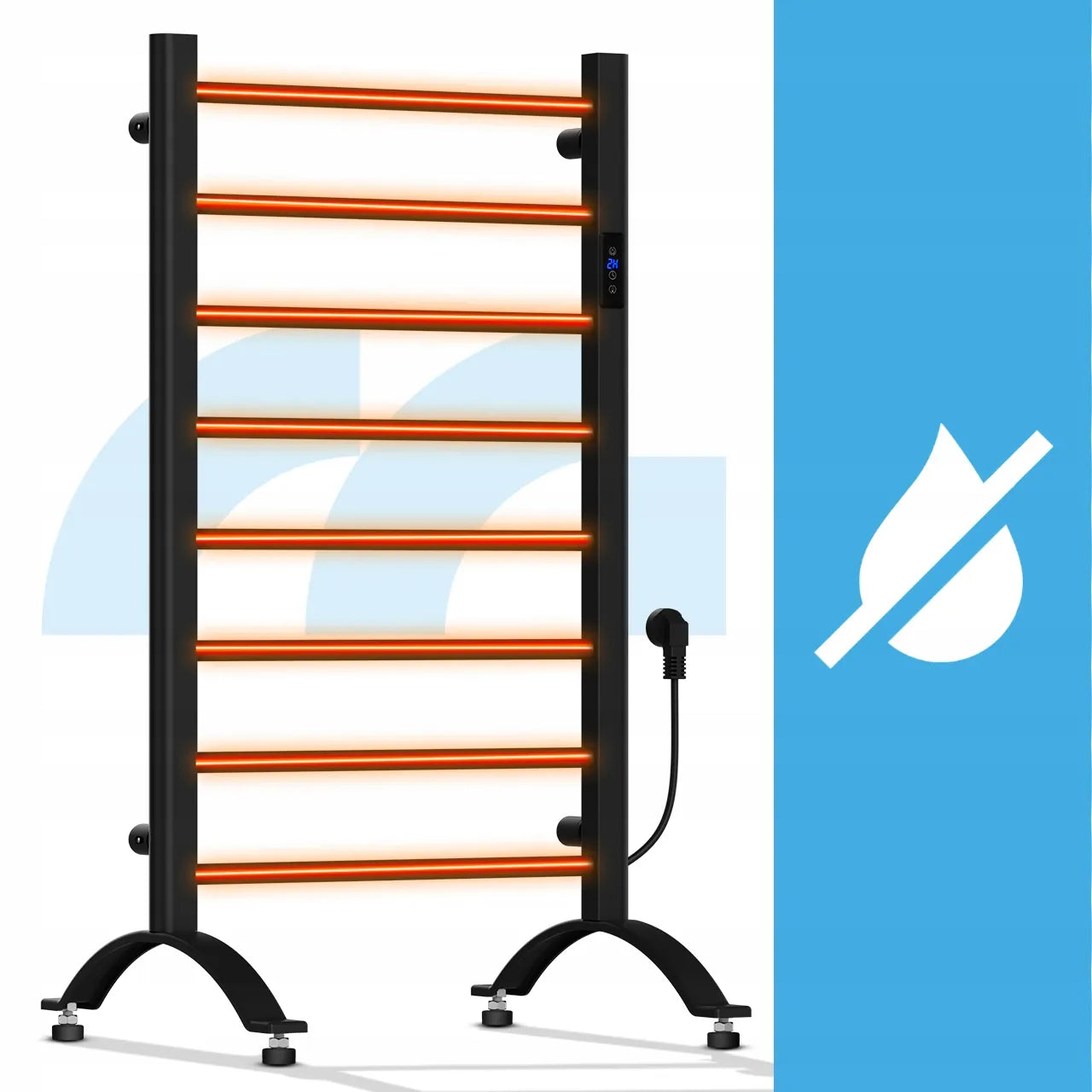 Elektrinis vonios radiatorius Maltec, 200W, su termostatu, kopėtėlių tipo, sieninis arba pastatomas