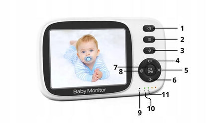 Elektroninė auklė Sone su kamera ir 3,2" monitoriumi, VOX režimas, naktinis matymas