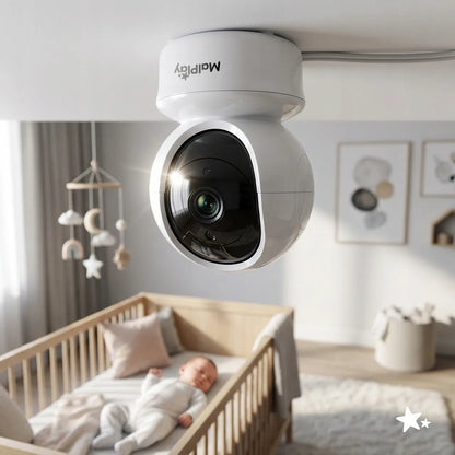 Elektroninė auklė su kamera ir 5 colių HD monitoriumi, VOX režimas, naktinis matymas