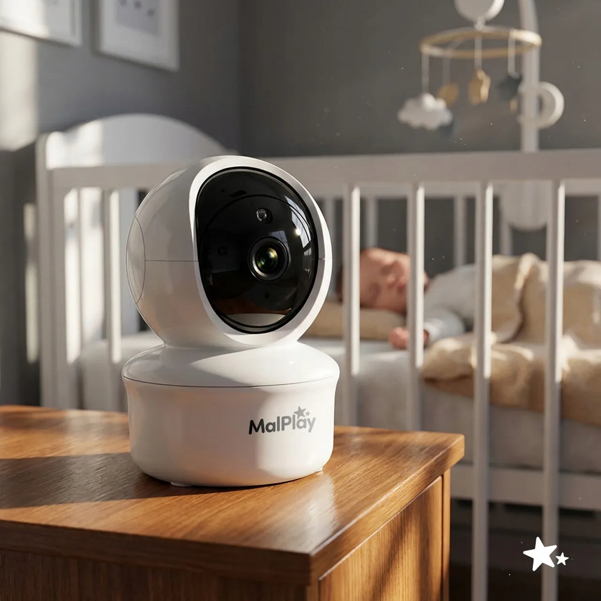 Elektroninė auklė su kamera ir 5 colių HD monitoriumi, VOX režimas, naktinis matymas
