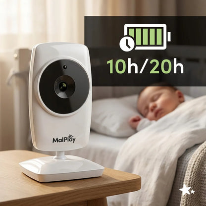 Elektroninė auklė su kamera, tiesioginiu stebėjimu, naktiniu režimu, VOX, priartinimu ir 3,2 colio LCD ekranu