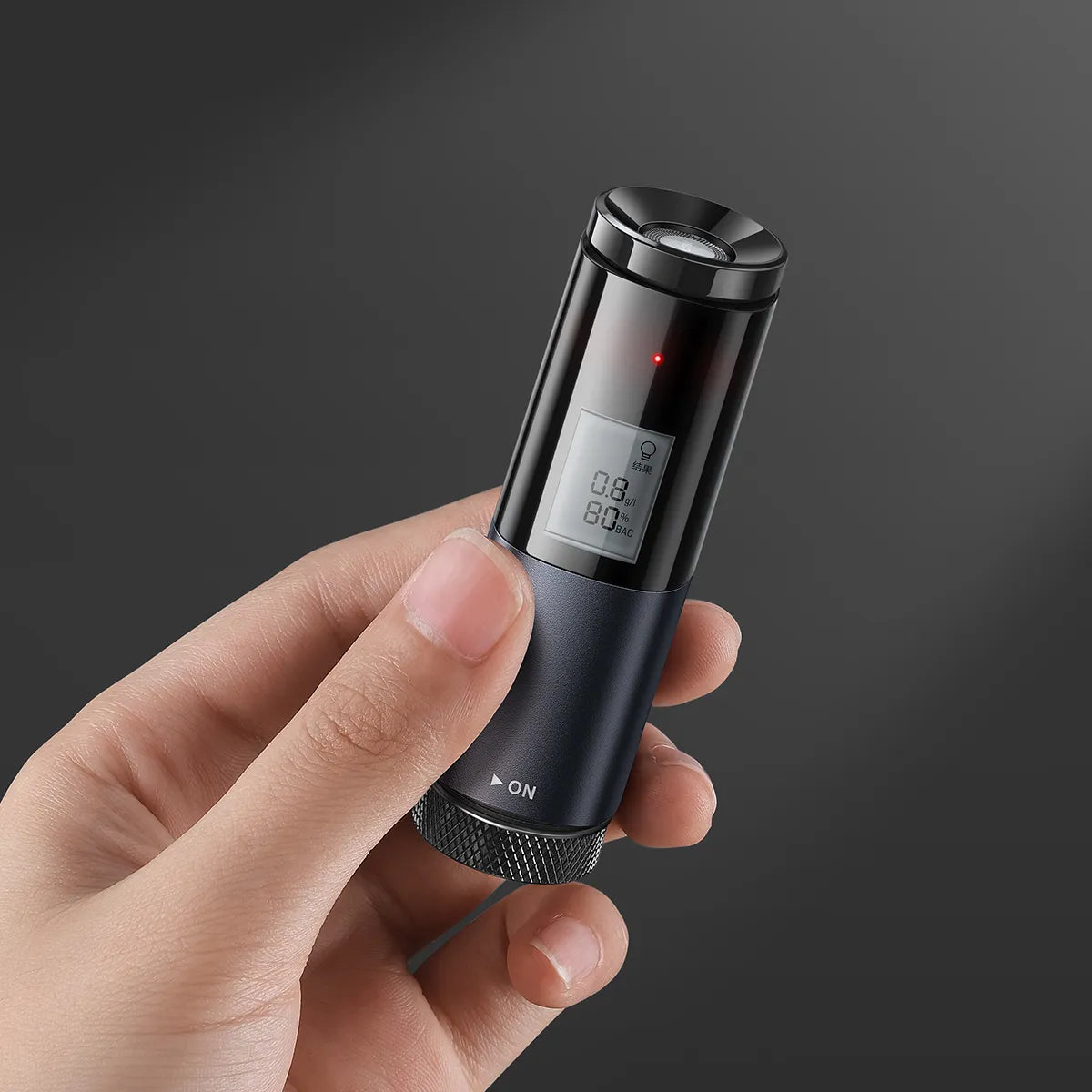 Elektroninis nešiojamas alkotesteris be kandiklio, LCD ekranas, USB-C krovimas + laidas