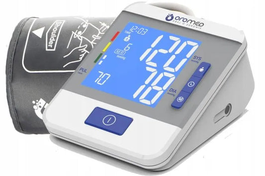 Elektroninis žastinis kraujospūdžio matuoklis Oromed ORO-N8 su LCD ekranu ir aritmijos aptikimu