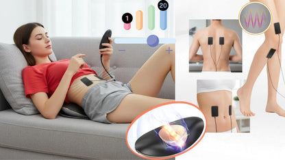 EMS nugaros masažuoklis nuo nugaros skausmo su vibracija ir tempimu