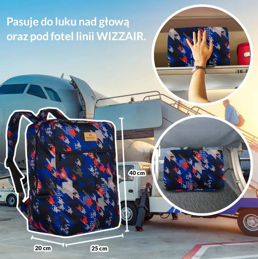 Erdvi kompanijos Rovicky kuprinė ar krepšys kelionėms lėktuvu, tinkamas Ryanair ir Wizzair rankiniam bagažui