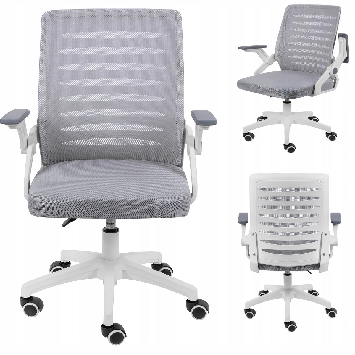Ergonominė biuro kėdė KRAKEN Kredo su ratukais ir reguliavimu, pilka