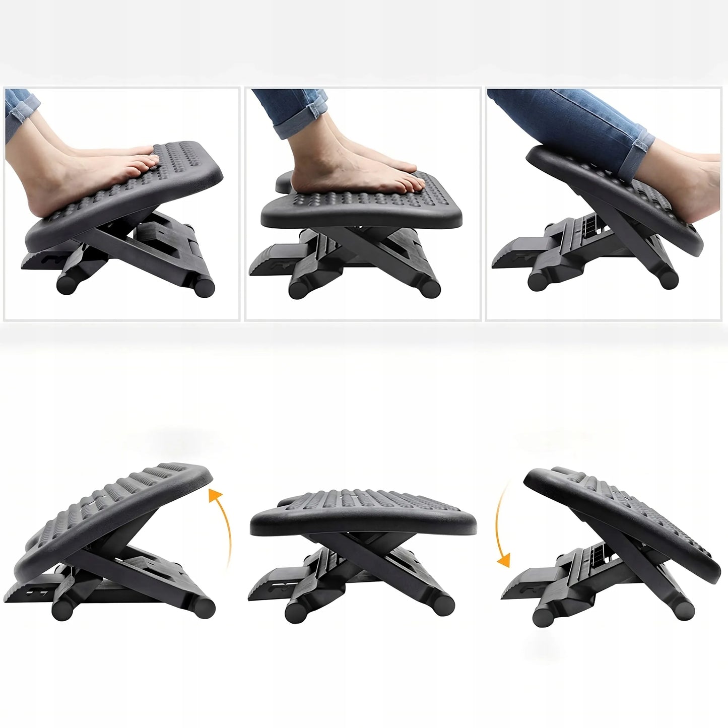 Ergonomiškas reguliuojamas biuro kojų atramos pagrindas XXL po stalu