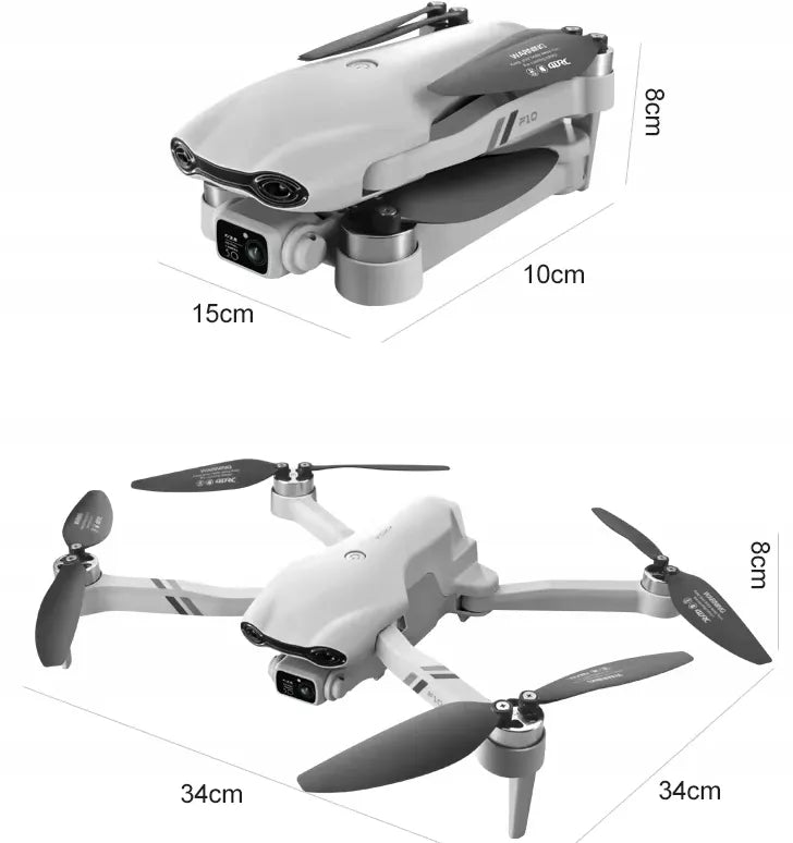 F10 dronas su 2 kameromis, FPV WiFi 4K UHD, RC, vaikams, skrydžio nuotolis iki 2000 m