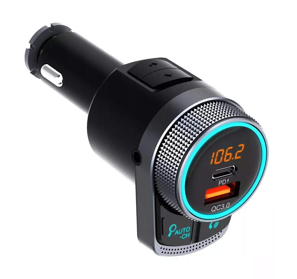„Feegar“ FM „Bluetooth“ siųstuvas AUX greitasis įkroviklis QC 3.0 38 W „AutoSearch“