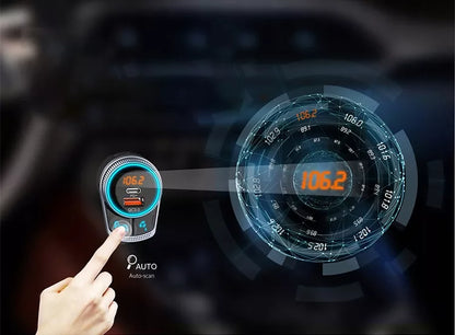 „Feegar“ FM „Bluetooth“ siųstuvas AUX greitasis įkroviklis QC 3.0 38 W „AutoSearch“