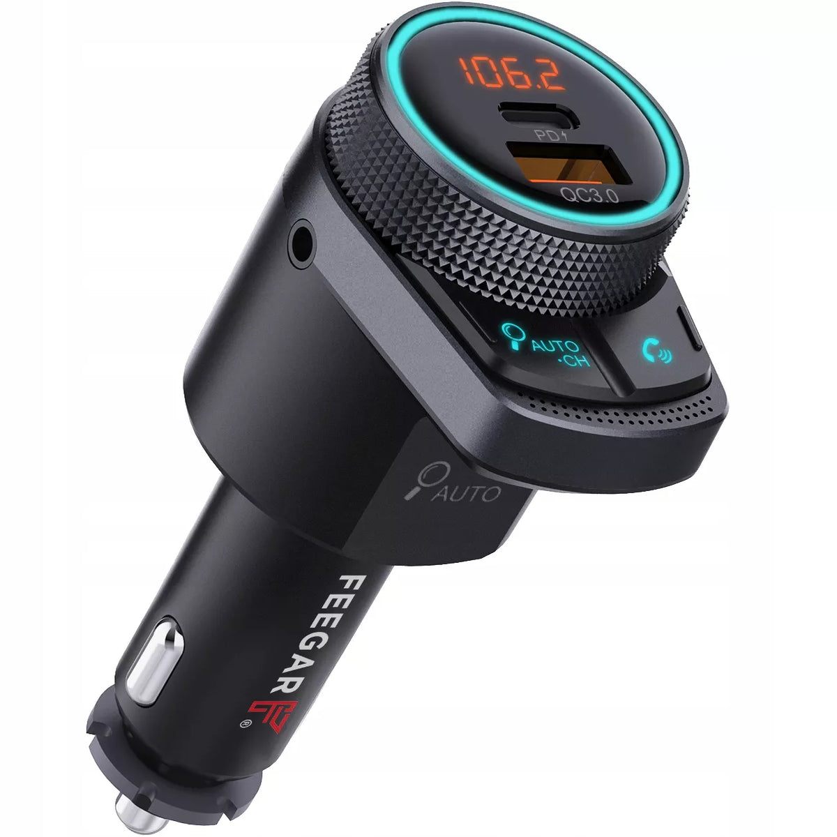 „Feegar“ FM „Bluetooth“ siųstuvas AUX greitasis įkroviklis QC 3.0 38 W „AutoSearch“