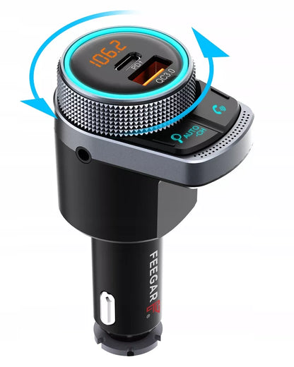 „Feegar“ FM „Bluetooth“ siųstuvas AUX greitasis įkroviklis QC 3.0 38 W „AutoSearch“