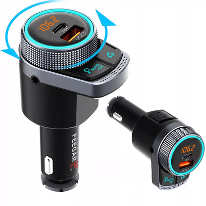 „Feegar“ FM „Bluetooth“ siųstuvas AUX greitasis įkroviklis QC 3.0 38 W „AutoSearch“