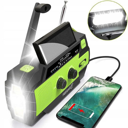 Feegar OZE 2 PRO avarinis nešiojamasis saulės radijas AM/FM, 4000 mAh