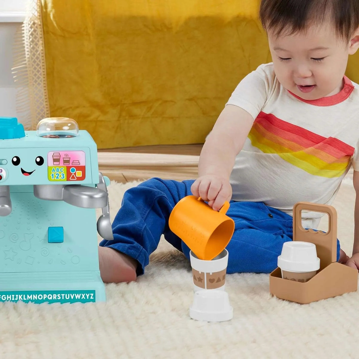 „Fisher-Price“ edukacinis interaktyvus kavos aparatas su šviesos ir garso efektais