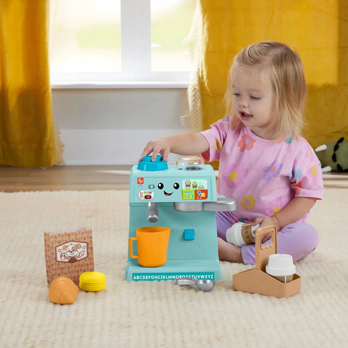 „Fisher-Price“ edukacinis interaktyvus kavos aparatas su šviesos ir garso efektais