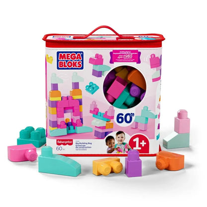 Fisher-Price MEGA BLOKS didelis krepšys su 60 kaladėlių DCH54