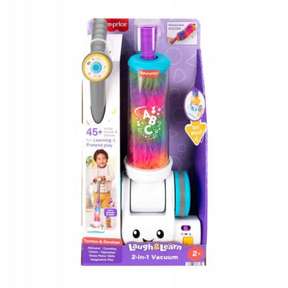 „Fisher-Price“ „Mokykis ir juokis!“ žaislinis dulkių siurblys mažyliams 2 viename