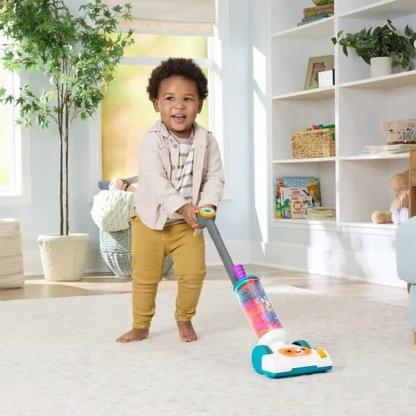 „Fisher-Price“ „Mokykis ir juokis!“ žaislinis dulkių siurblys mažyliams 2 viename
