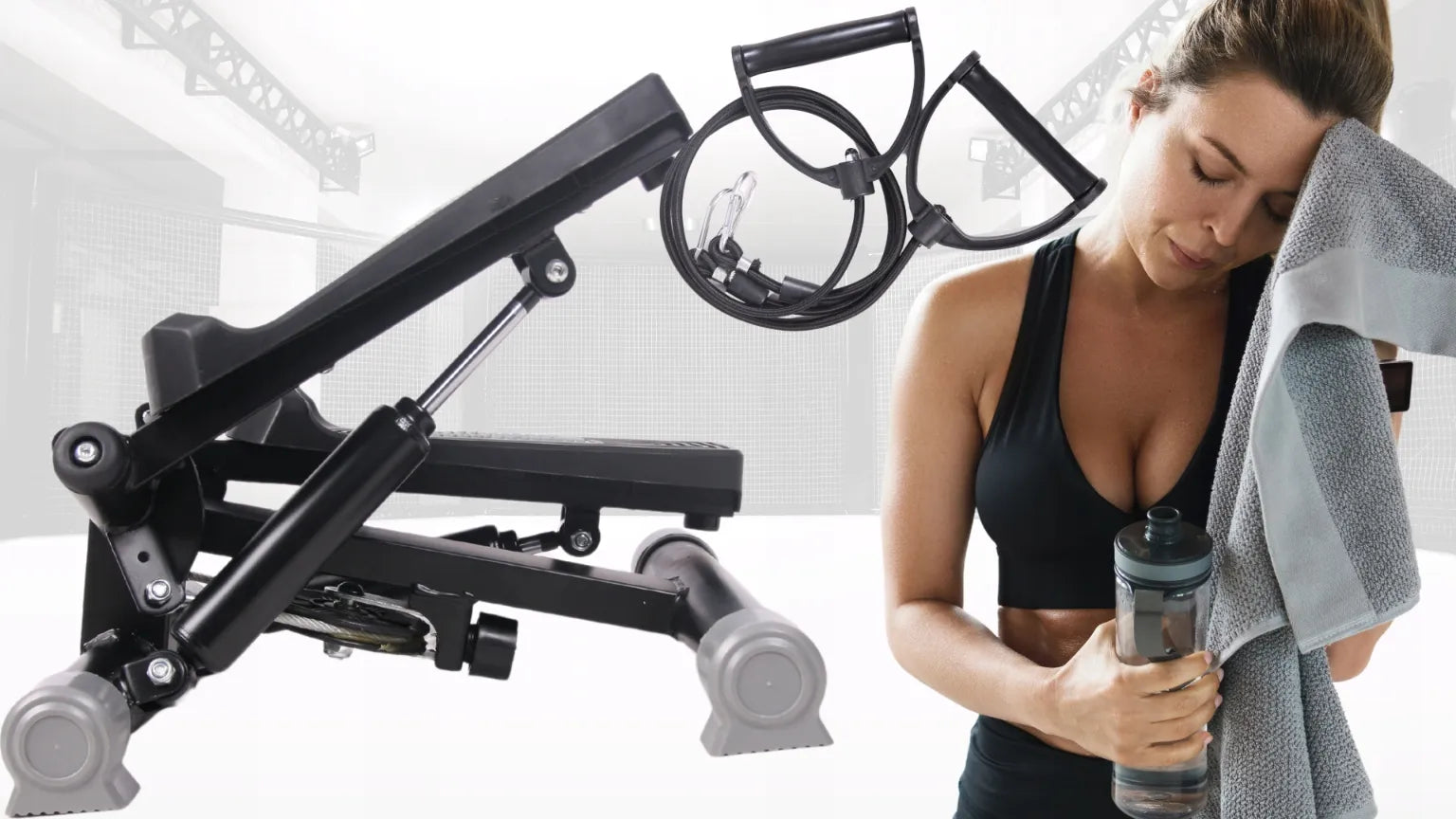 Fit4Med pasukamas stepperis su lynais, LCD ekranu ir fitneso skaitikliu