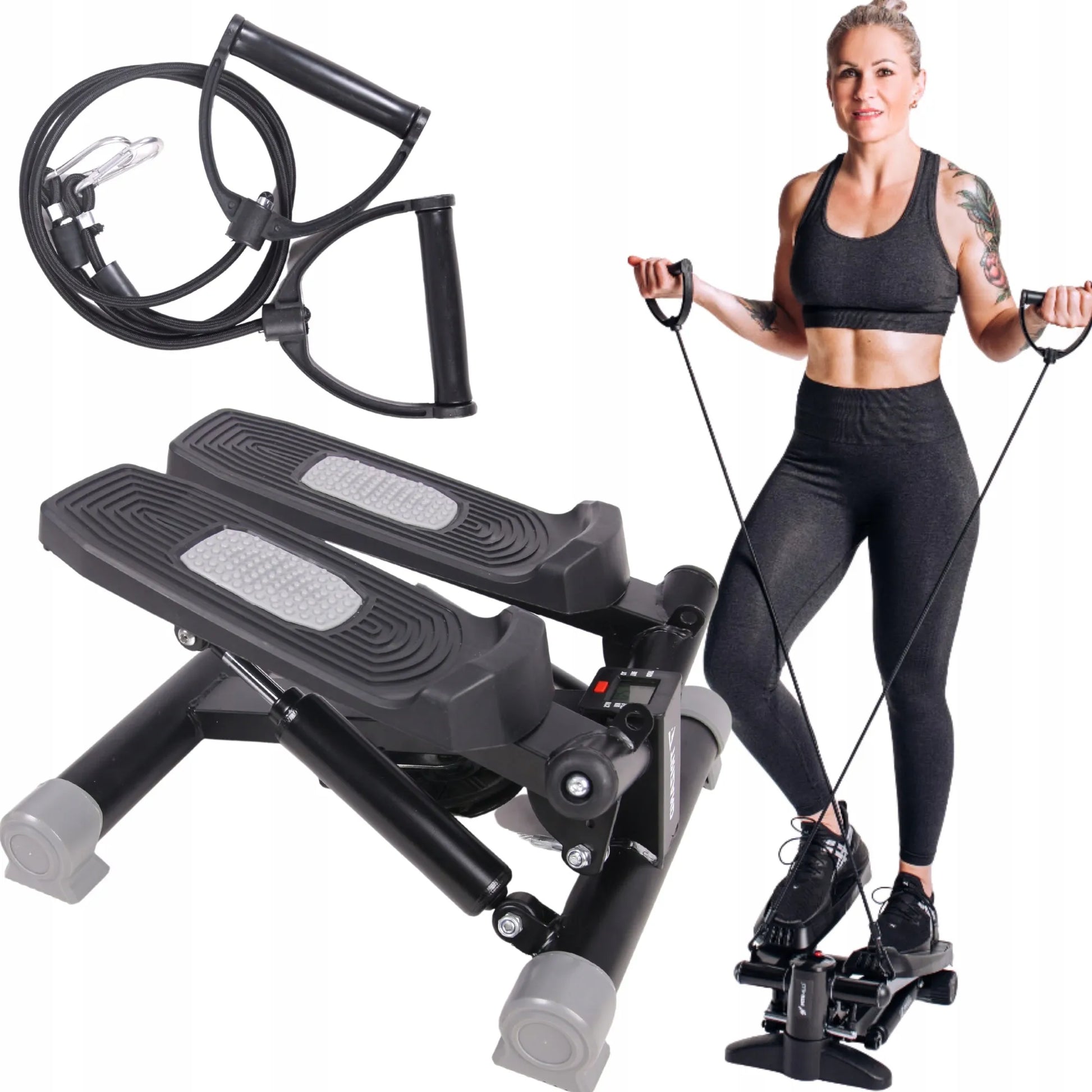 Fit4Med pasukamas stepperis su lynais, LCD ekranu ir fitneso skaitikliu