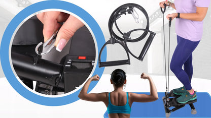 Fit4Med pasukamas stepperis su lynais, LCD ekranu ir fitneso skaitikliu