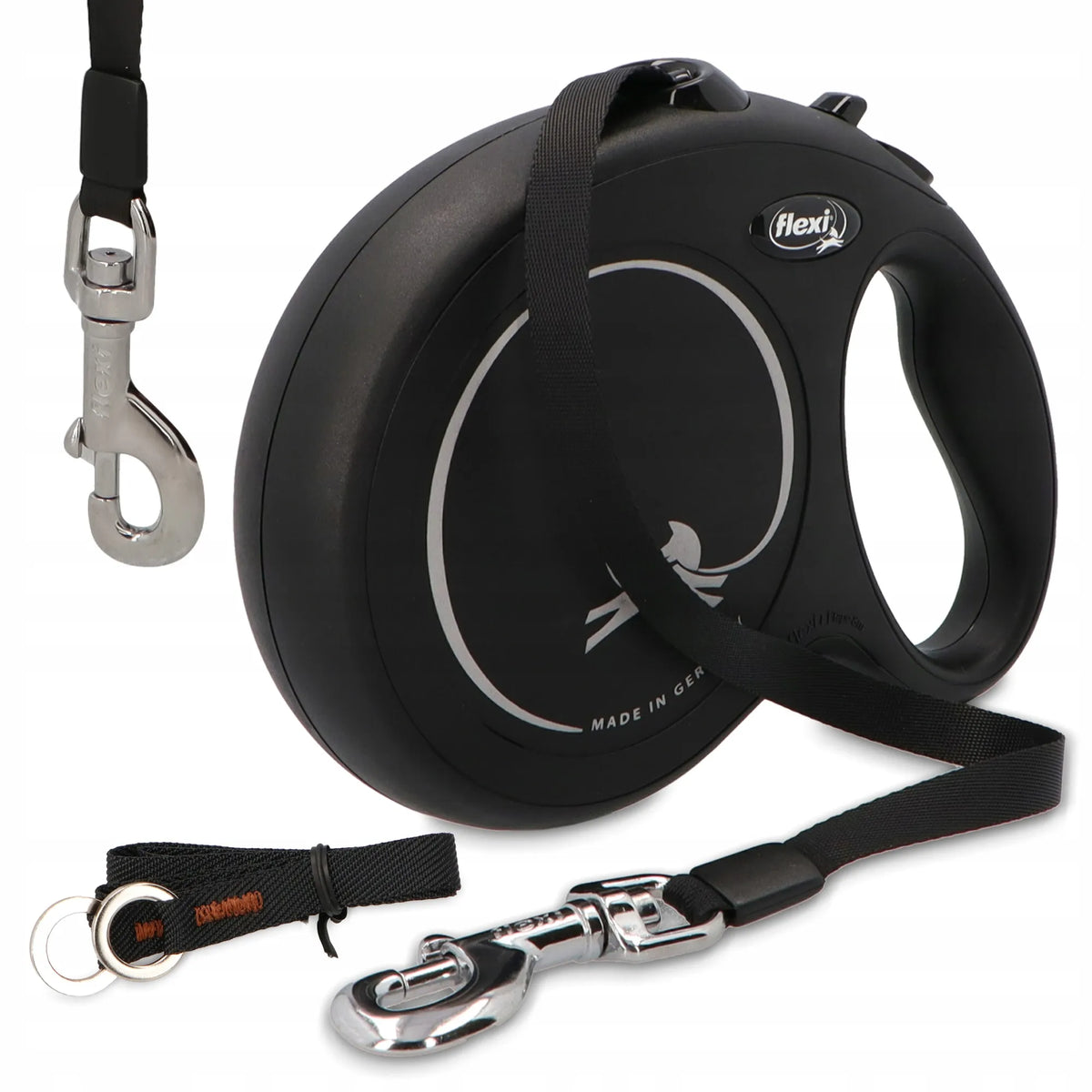 „Flexi New Classic“ automatinis juostinis pavadėlis šuniui, L, 8 m, iki 50 kg, juodas