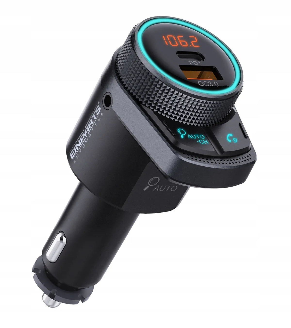 FM siųstuvas Bluetooth imtuvas USB pakrovėjas 2x QC 3.0 automobiliui