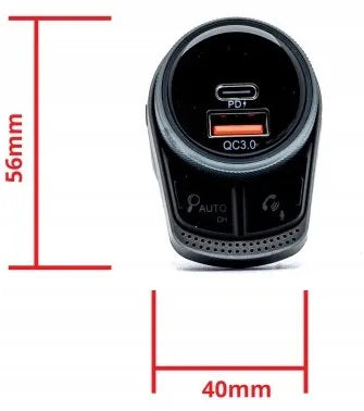 FM siųstuvas Bluetooth imtuvas USB pakrovėjas 2x QC 3.0 automobiliui
