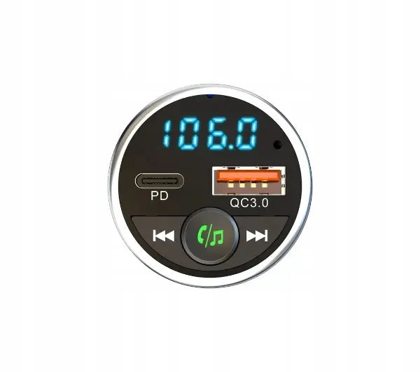 FM siųstuvas Bluetooth PD 30W USB / USB-C BC61 automobilinis įkroviklis
