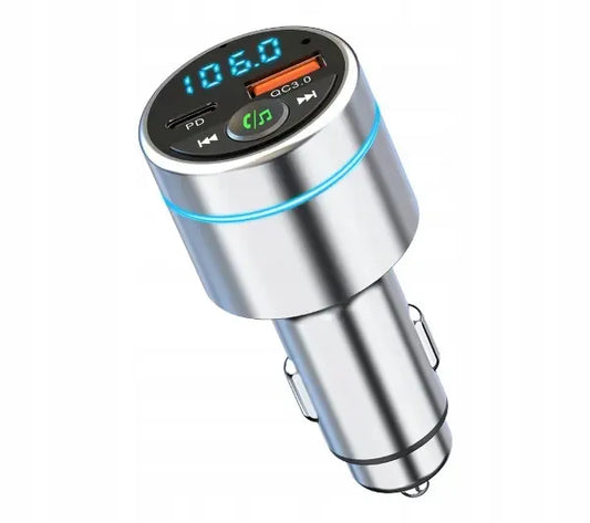 FM siųstuvas Bluetooth PD 30W USB / USB-C BC61 automobilinis įkroviklis