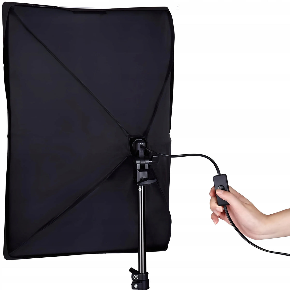 FOTOGRAFIJOS RINKINYS: 2 FOTOGRAFINĖS LEMPOS + 2 TRIKOJAI + 2 SOFTBOX DĖŽĖS 50 × 70 cm