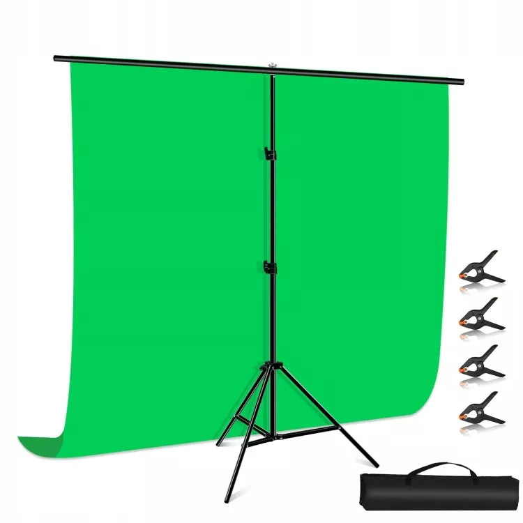 Fotografinio fono stovas 200x200 + žalias medžiaginis fonas
