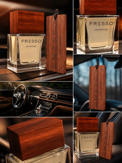 Fresso Signature Man 50 ml vyriški automobilių kvepalai + kvapų pakabukas