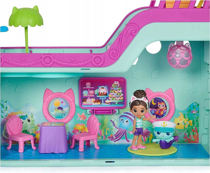 „Gabby’s Dollhouse“ interaktyvus laivas su baseinu, undinėlės katytė ir 2 figūrėlės
