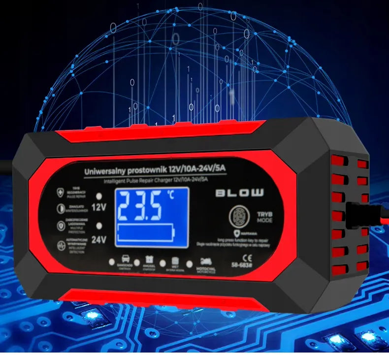 GALINGAS AUTOMATINIS AUTOMOBILINIS ĮKROVIKLIS AKUMULIATORIŲ REMONTAS 24V 12V 10A