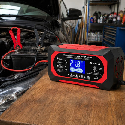 GALINGAS AUTOMATINIS AUTOMOBILINIS ĮKROVIKLIS AKUMULIATORIŲ REMONTAS 24V 12V 10A